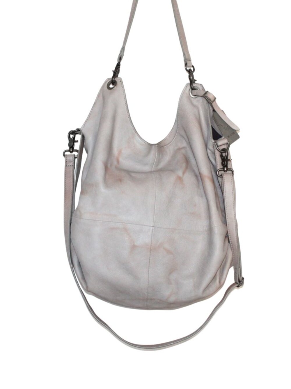 Free People Sabine slouchy bag Fog leather distressed look crossbody shoulder - Picture 2 of 9
